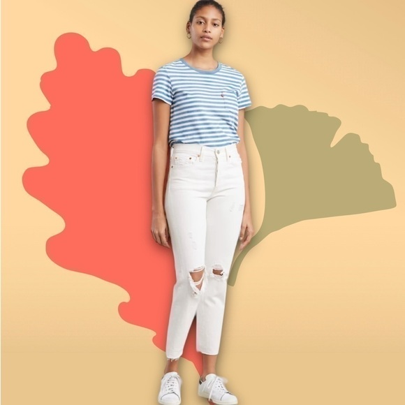 Levi’s Premium Wedgie Fit Ankle Jeans in Light Relief White 27 - Picture 1 of 12